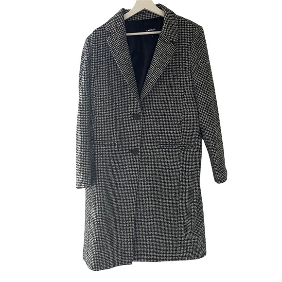 houndstooth two button car coat
